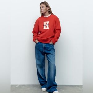 NWT Zara Varsity Collegiate Vintage Retro High School New York Sweatshirt/Top